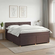 Letto box spring con materasso Marrone Scuro 140 x 200 cm 3450982