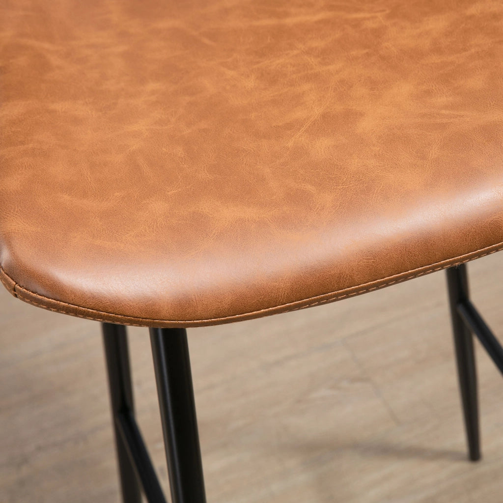Sgabelli da Bar con Schienale Imbottito ¨C Minimal ¨C Marrone 2 Pezzi