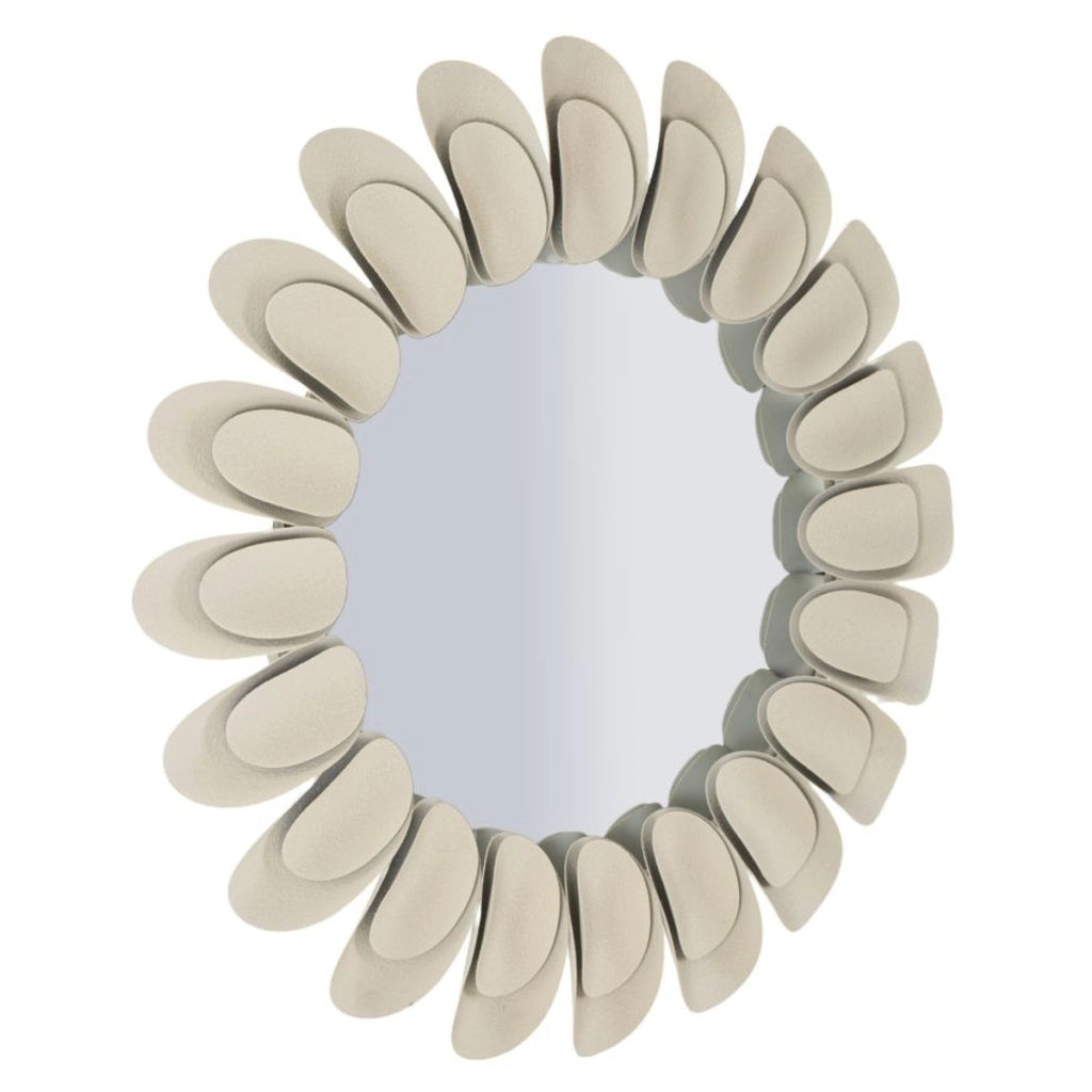 Specchio con Cornice VKH781, Beige, Metallo, 85x85x6 cm