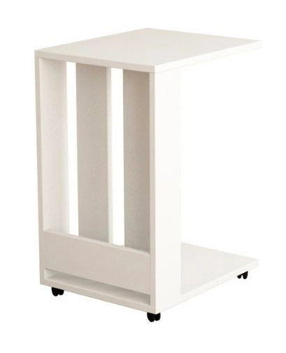 Tavolino da divano 37x45x67 cm Edi porta pc e riviste bianco