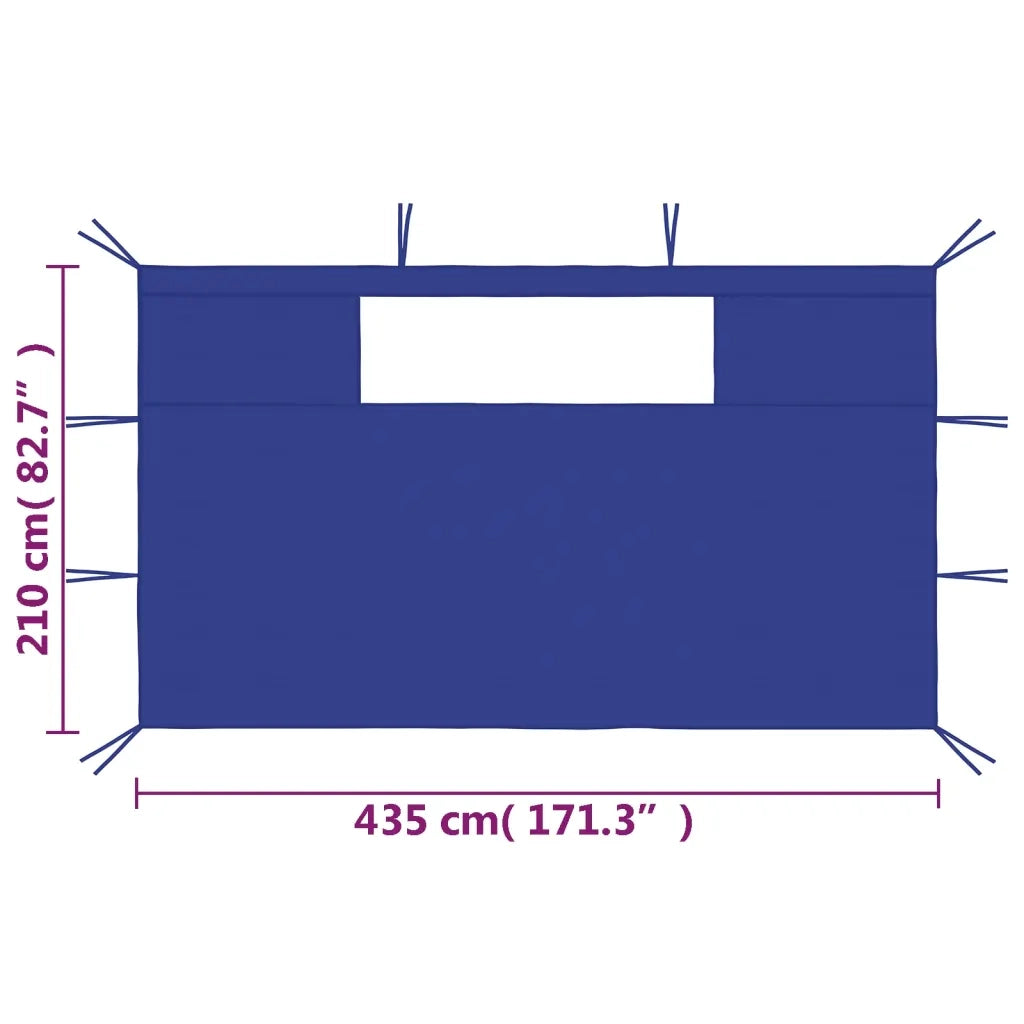 Pareti con Finestre per Gazebo 2 pz Blu CFW8659987