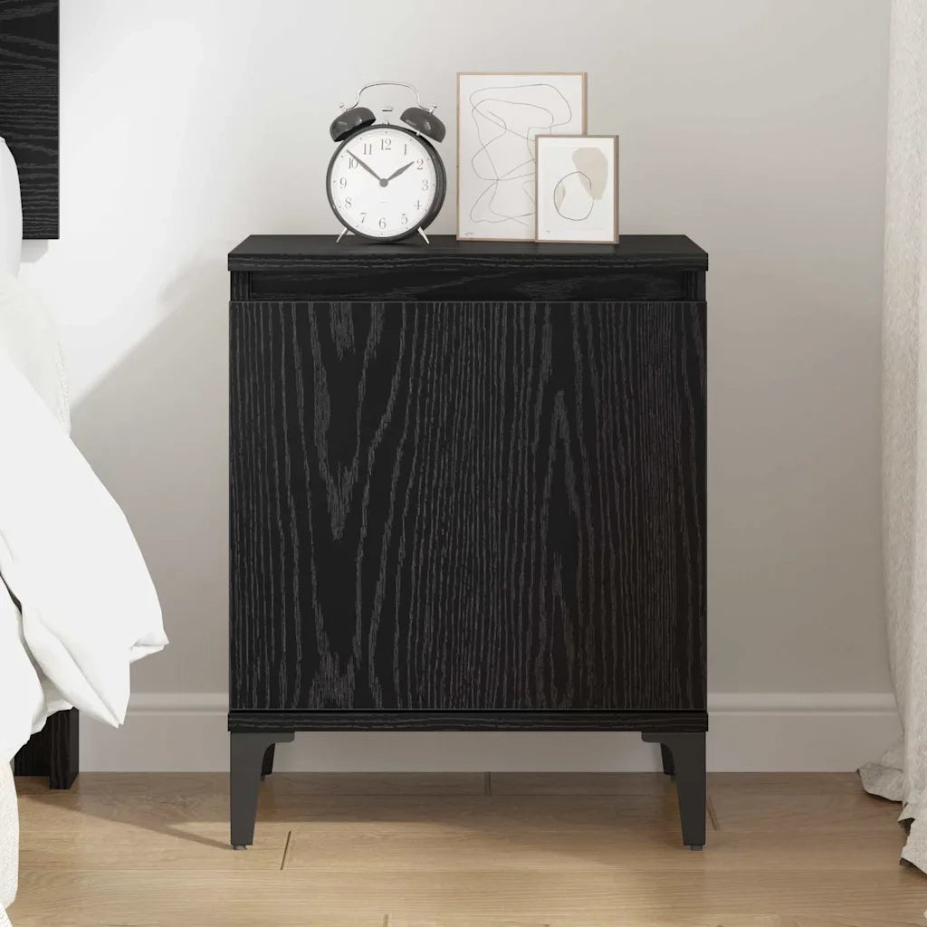 Armadio da Notte Rovere Nero 40 x 30 x 50 cm Legno multistrato 875109
