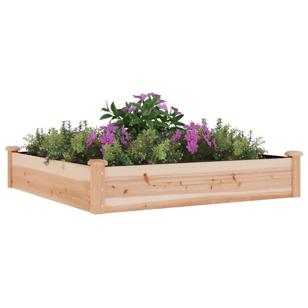 Fioriera | Cassetta per fiori | Vaso Rialzata Giardino Fodera 120x120x25cm Massello Abete