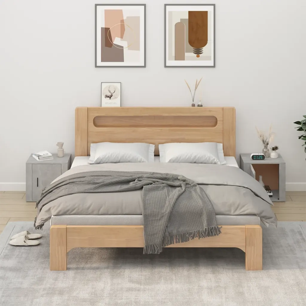 Comodini 2 pz-Set di 2 Tavolino da notte Grigio Cemento 50x39x47 cm
