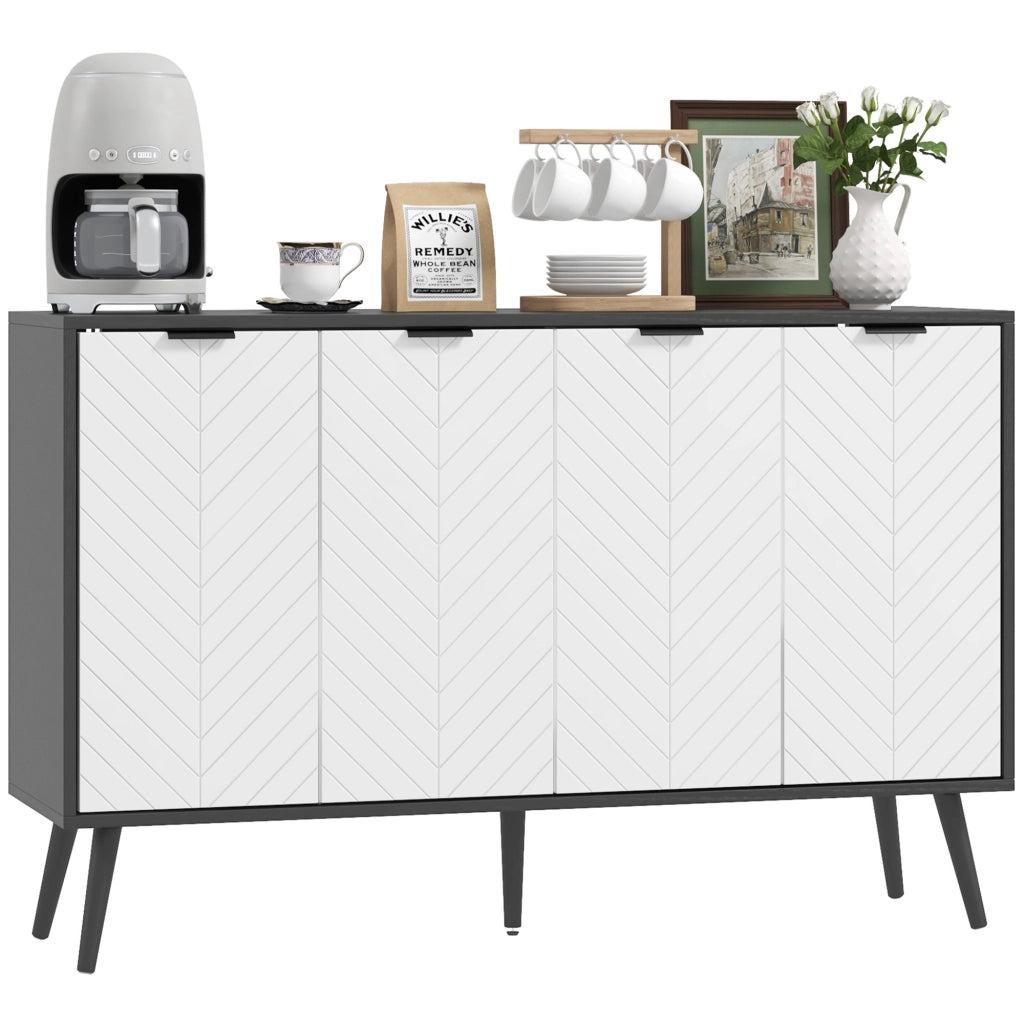 Armadio a 4 ante ¨C Minimal ¨C Bianco e Nero 120x35x77,4 cm