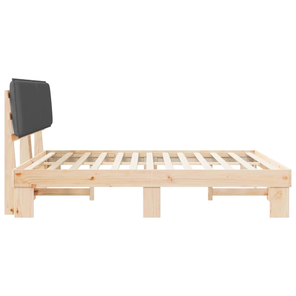 Letto con Testiera Rivestita-Struttura Letto con Testiera Grigio scuro 180 x 200 cm 491483