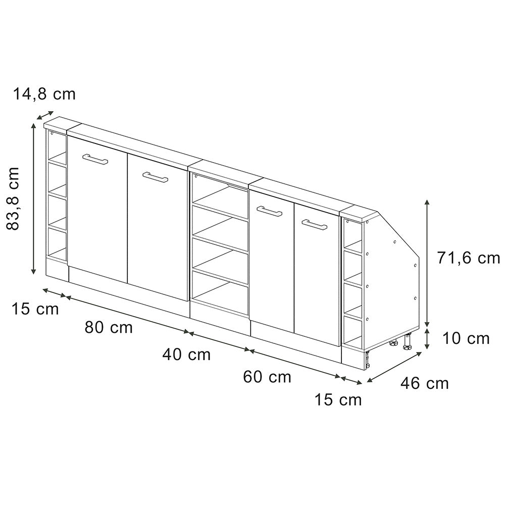 Set di mobili sottotetto Rion Sonoma/Bianco Set di 5 Vicco