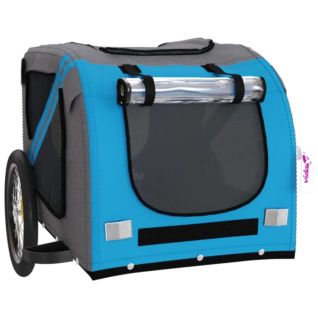 Rimorchio da Bici per Animali Blu e Grigio Oxford e Ferro 93883