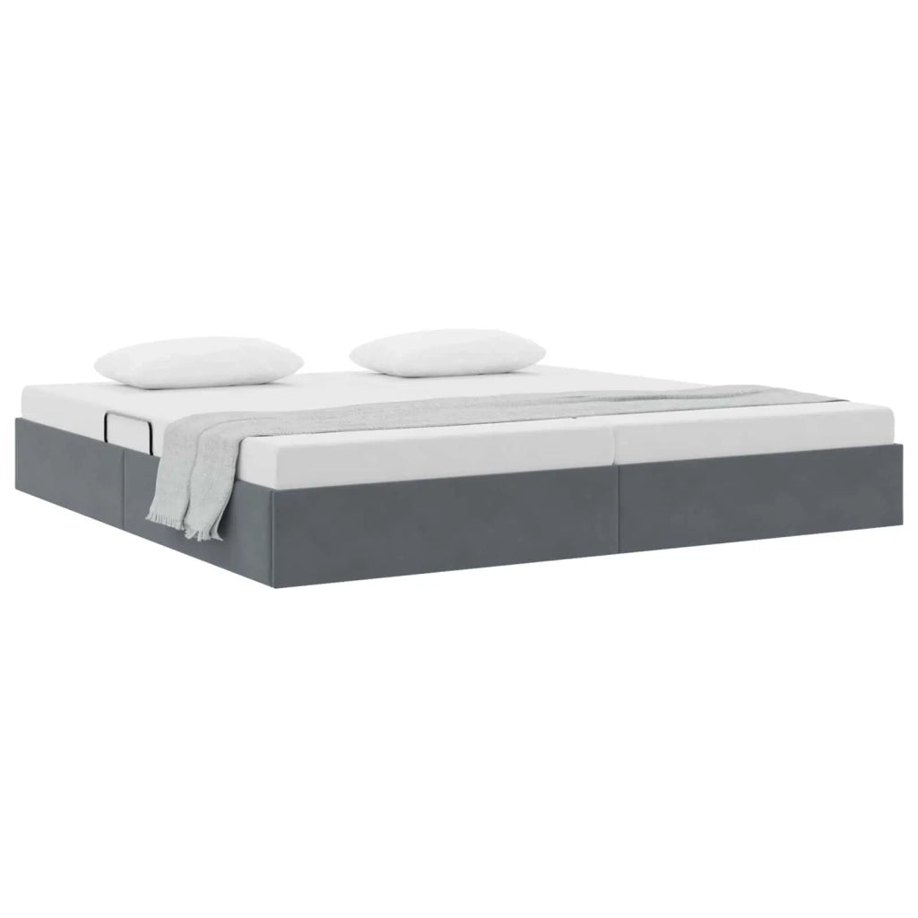 Letto ottomano Grigio Scuro 200 x 200 cm Velluto 3442905
