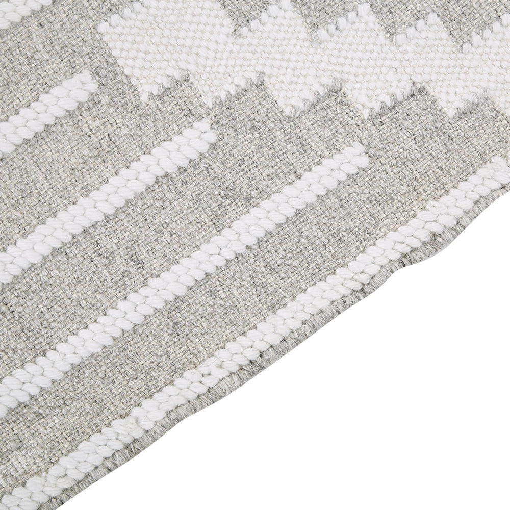 Tappeto grigio e bianco 140 x 200 cm Materiale sintetico Stile indiano per interni e per esterni