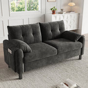 Divano 2 posti - Xylo - Chenille, stile scandinavo, grigio