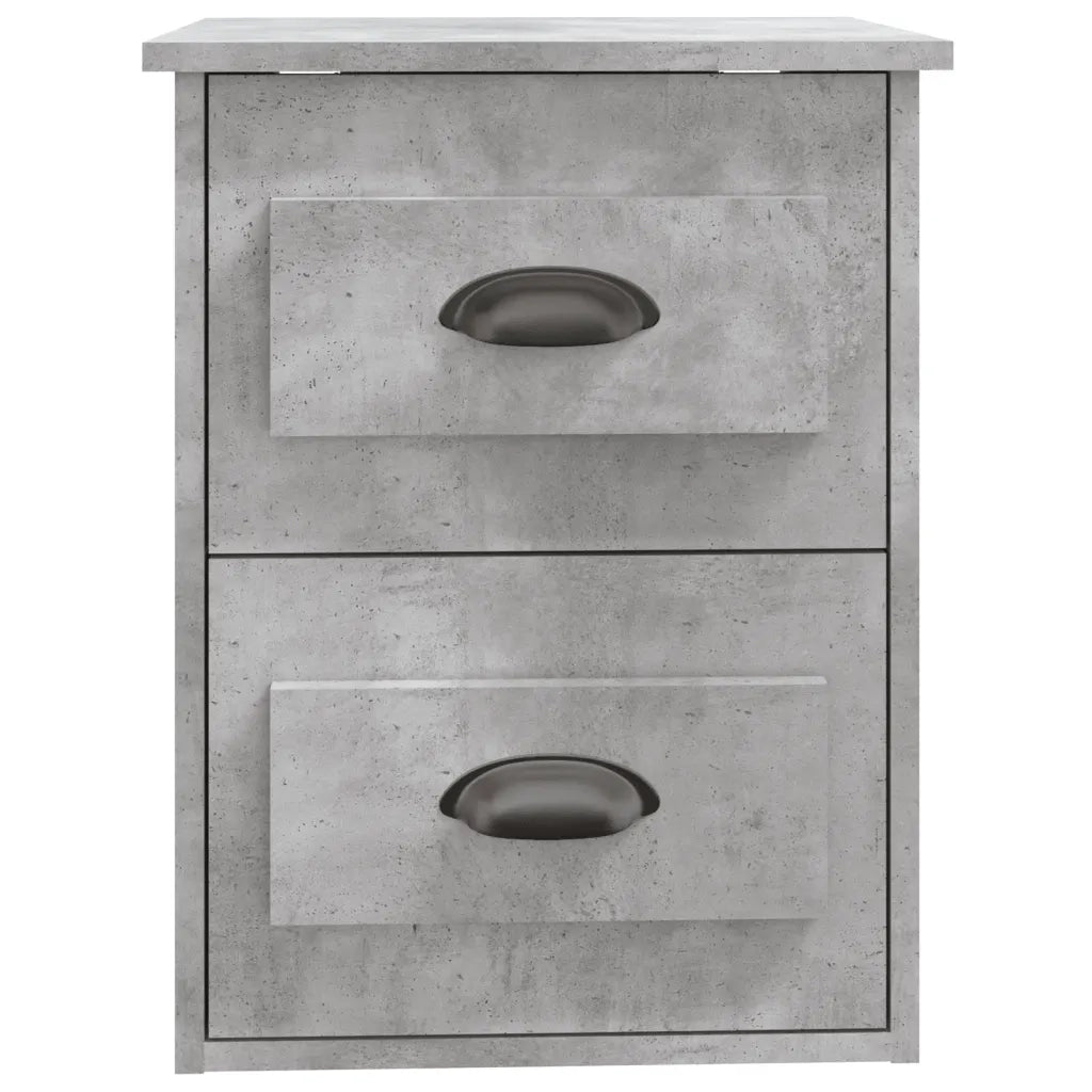 Comodino | Armadio da Notte | Mobiletto da notte a Parete Grigio Cemento 41,5x36x53 cm