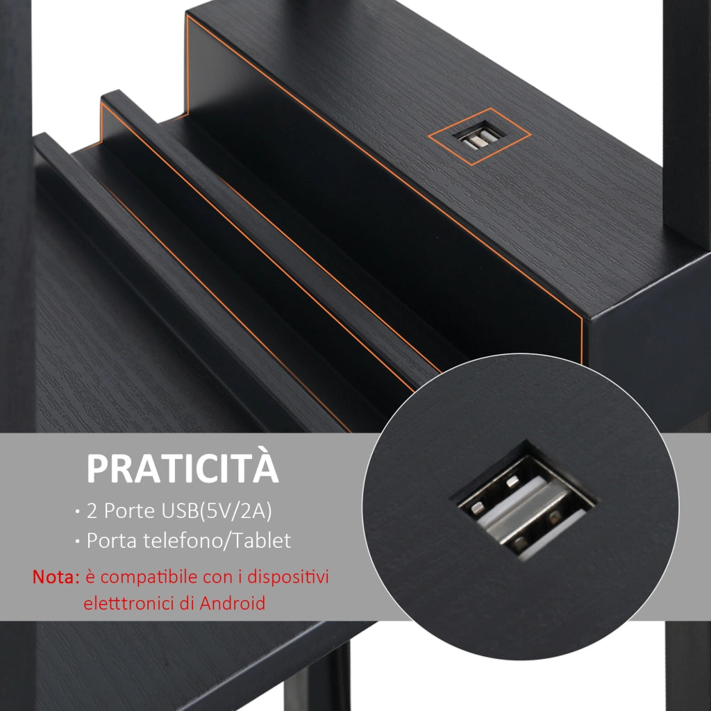Lampada da Terra Moderna con Ripiani ¨C Minimal ¨C 26x26x160 cm Nero e Bianco