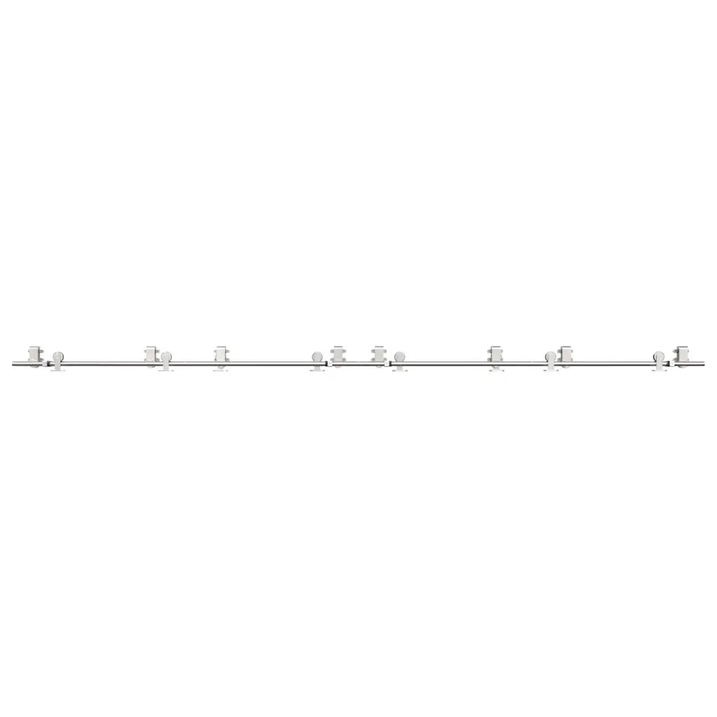 Kit Binari Porta Scorrevole 366 cm Acciaio Inossidabile Argento 3295771