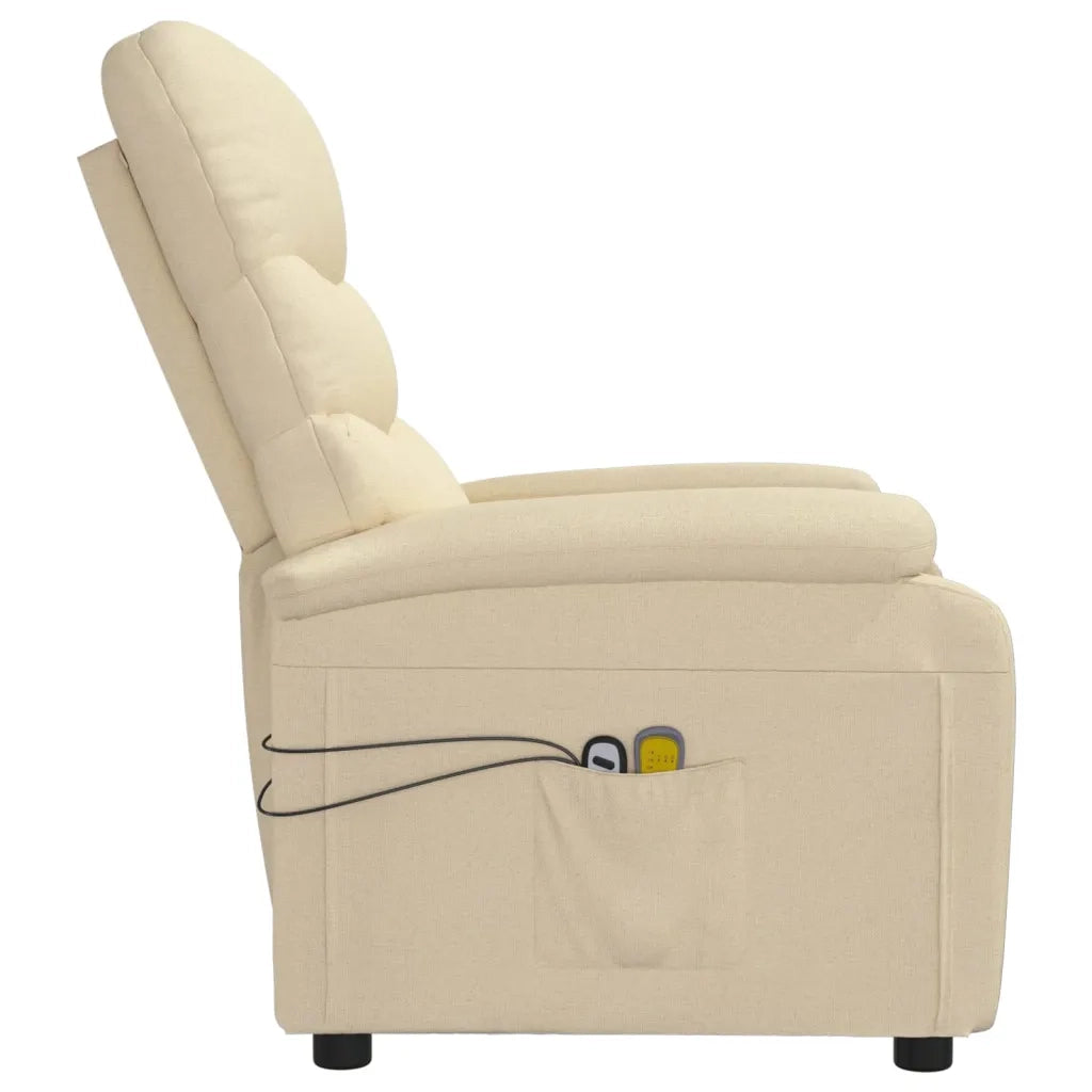 Poltrona Massaggiante Elettrica Crema in Tessuto 3073703