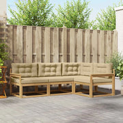 Set di divani da esterno 3 pz Bianco e Beige Poliestere 3386367