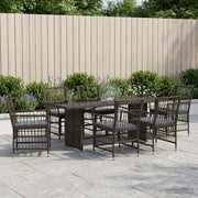 Set da pranzo per esterni 7 pz Nero polyrattan 3448948