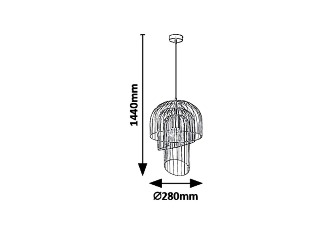 Sospensione Rabalux Rowena ottone E27 1 luce Ø28cm