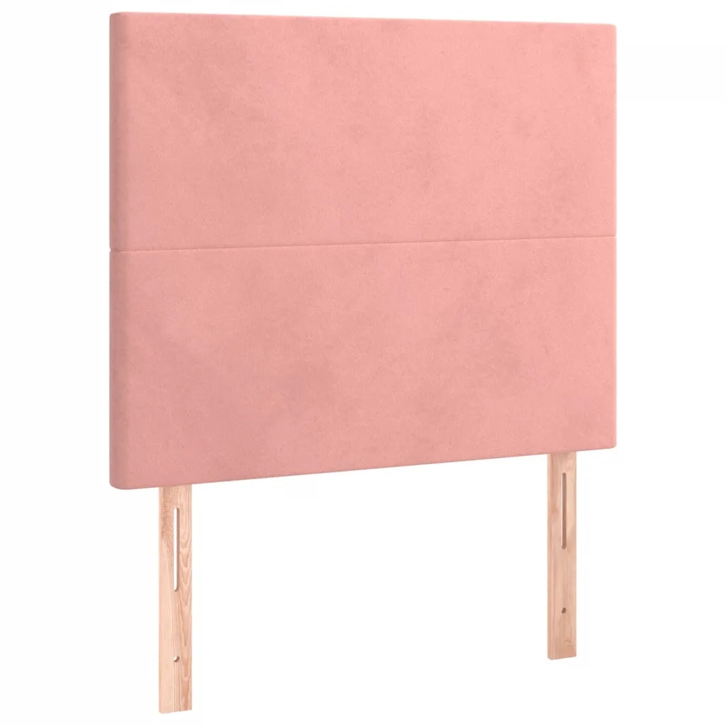 Giroletto a Molle con Materasso Rosa 80x200 cm in Velluto