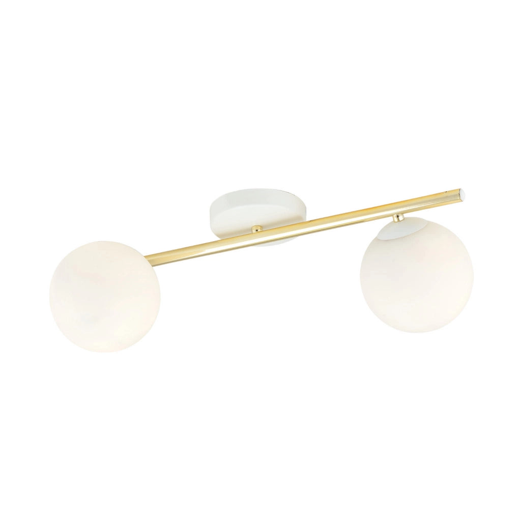 Plafoniera Emibig Splendi 2, 2xE14 ottone/bianco 55cm