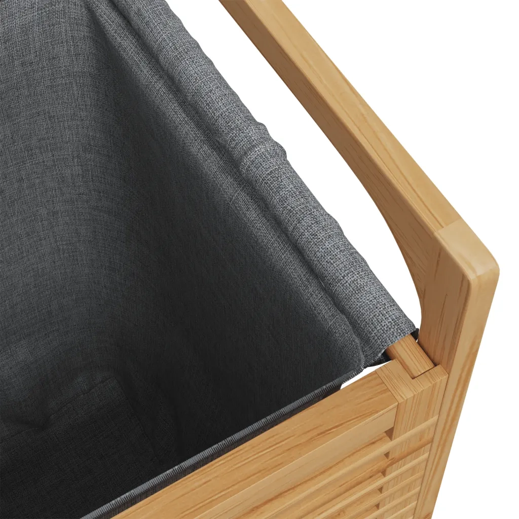 Cesto per il Bucato con Borsa Grigia 32x30x36,5 cm in Bamb¨´ CFW4281736