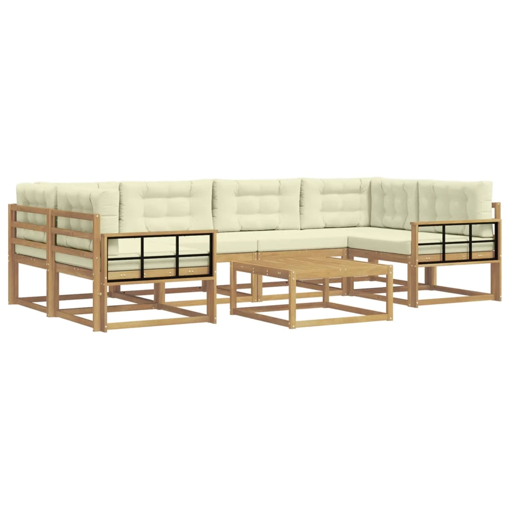 Set di divani da esterno con cuscino 5 pcs Bianco e Crema 3386139