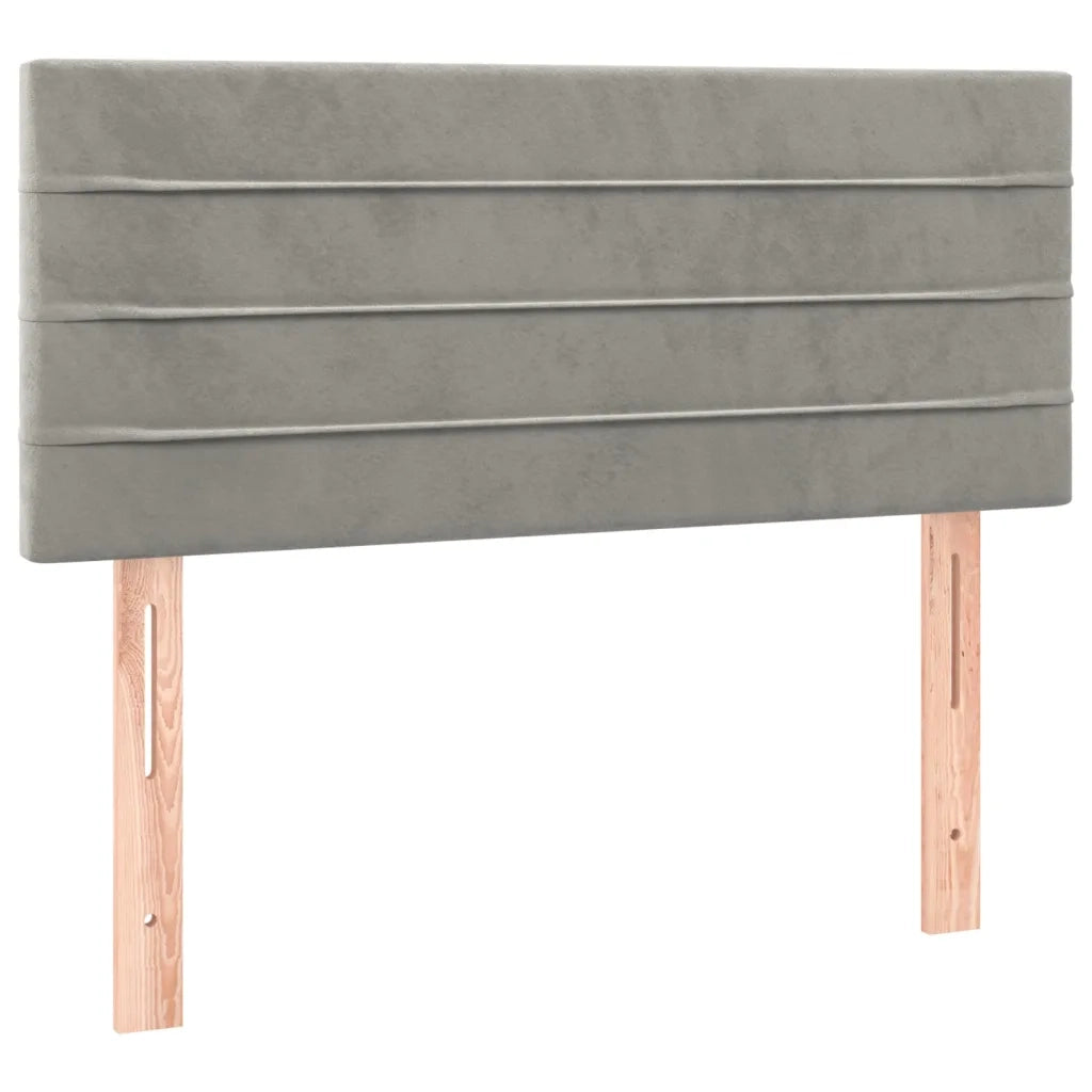 Giroletto a Molle con Materasso Grigio Chiaro 90x200 cm Velluto