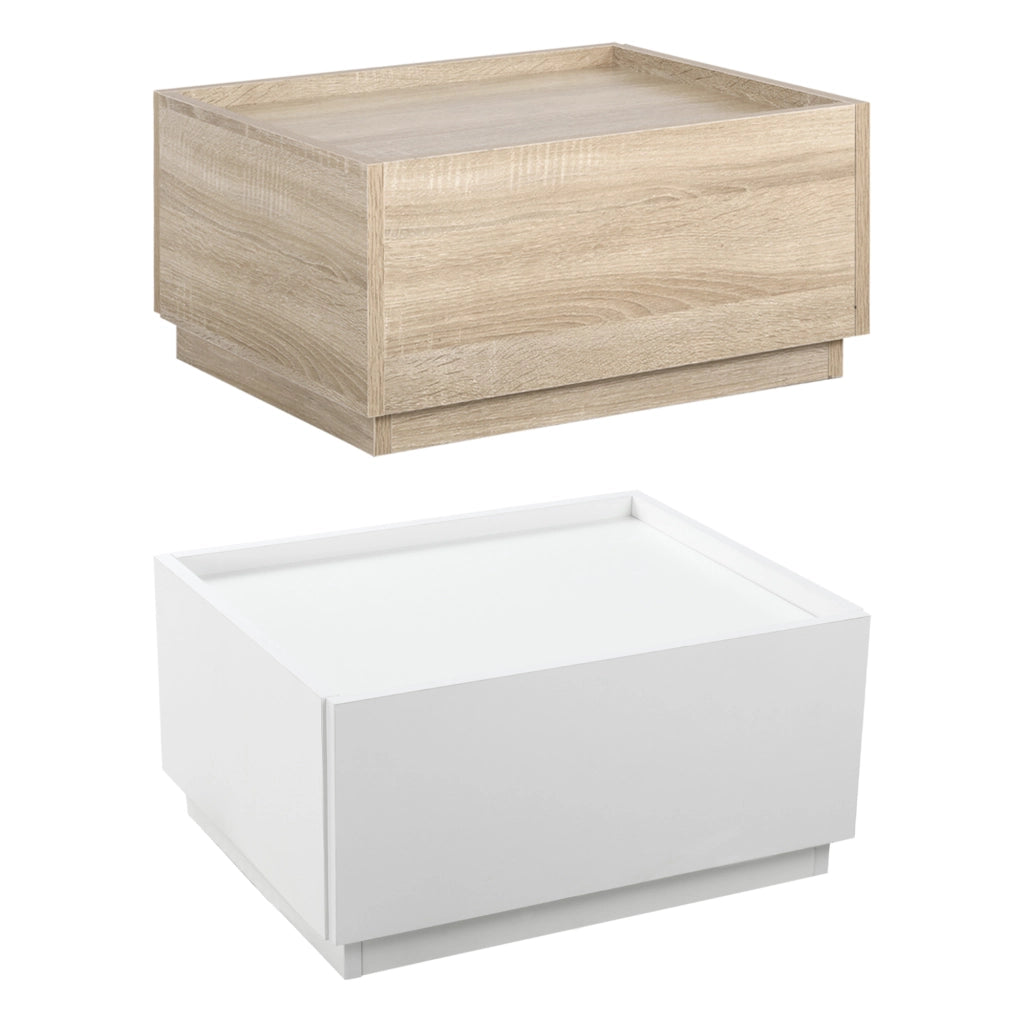 Comodino impilabile con 2 cassetti ¨C Xylo ¨C bianco e naturale