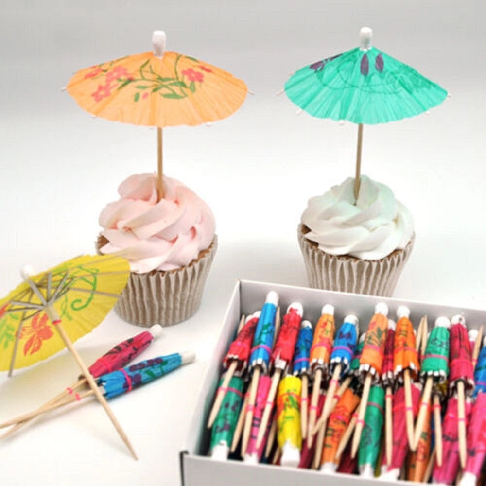 Trade Shop - 60 Ombrellini Cocktail Drink Stuzzicadenti Decorazioni Torte Party Buffet Mare -