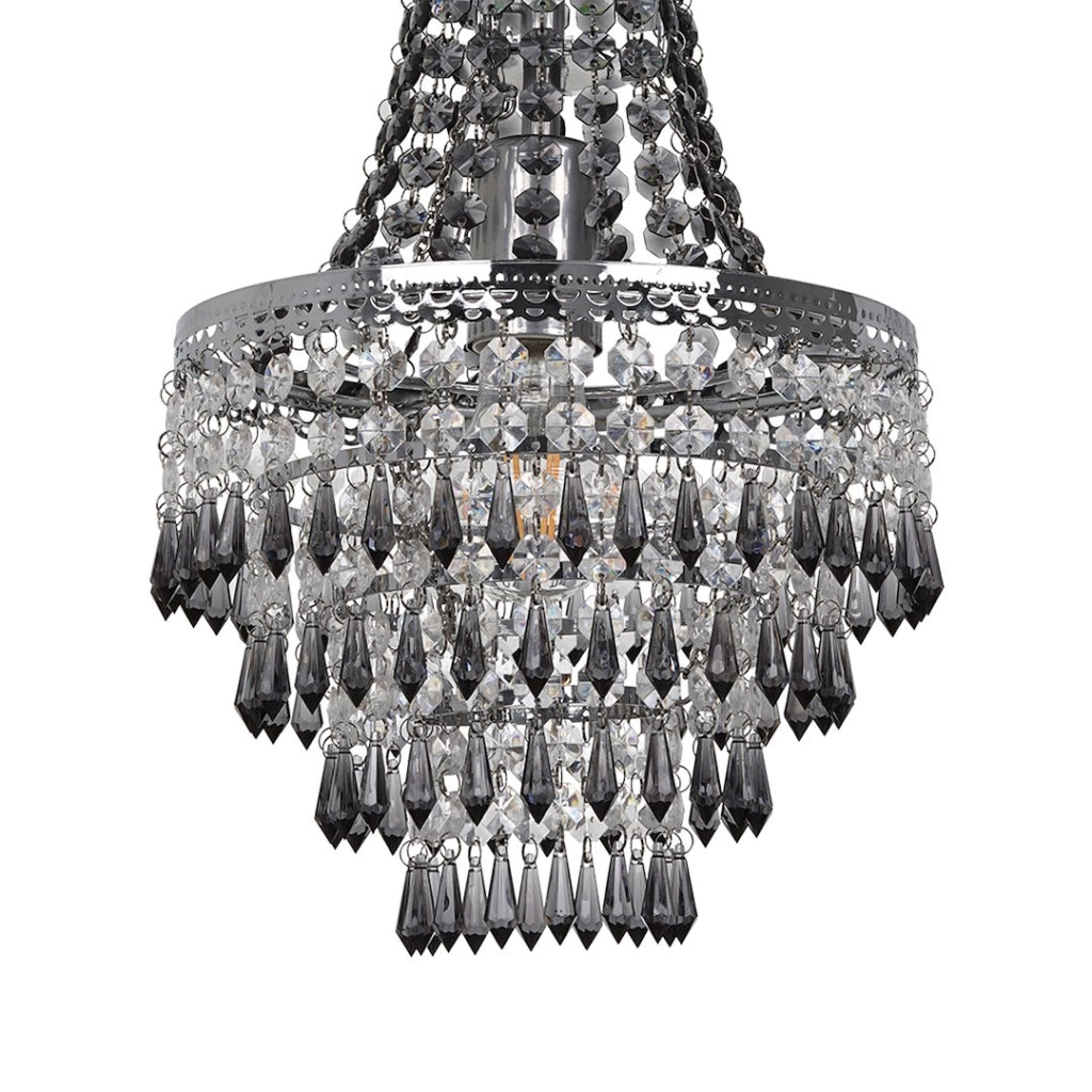 Lampadario glamour cristallo nero E27 60W CORAL Milagro