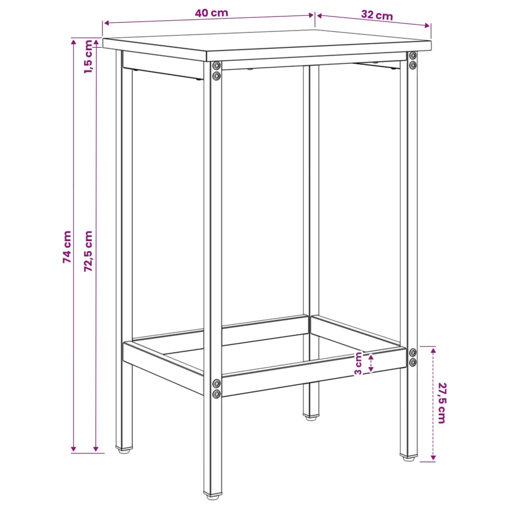 Sgabello da bar 2 pcs Legno antico 40 x 32 x 74 cm 8006154