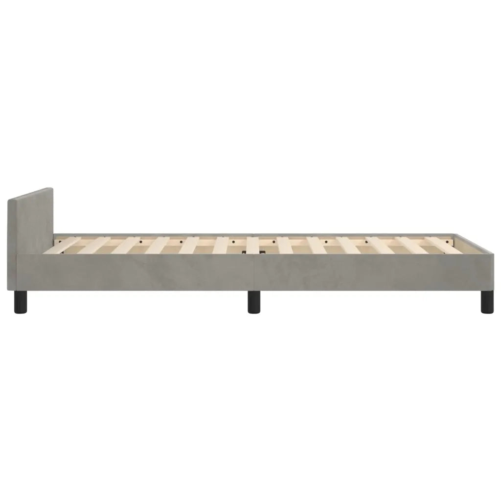 Giroletto senza Materasso Grigio Chiaro 80x200 cm Velluto