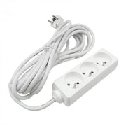 Prolunga elettrica 3 prese 5 m con terra bianca Ecolight