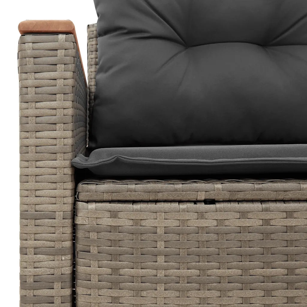 Divano da Giardino con Cuscini 2 Posti-Sofa da Giardino-Divano da esterno Grigio in Polyrattan 569064