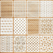 12 Stencil Set Geometrico per Dipinti Reutilizzabili