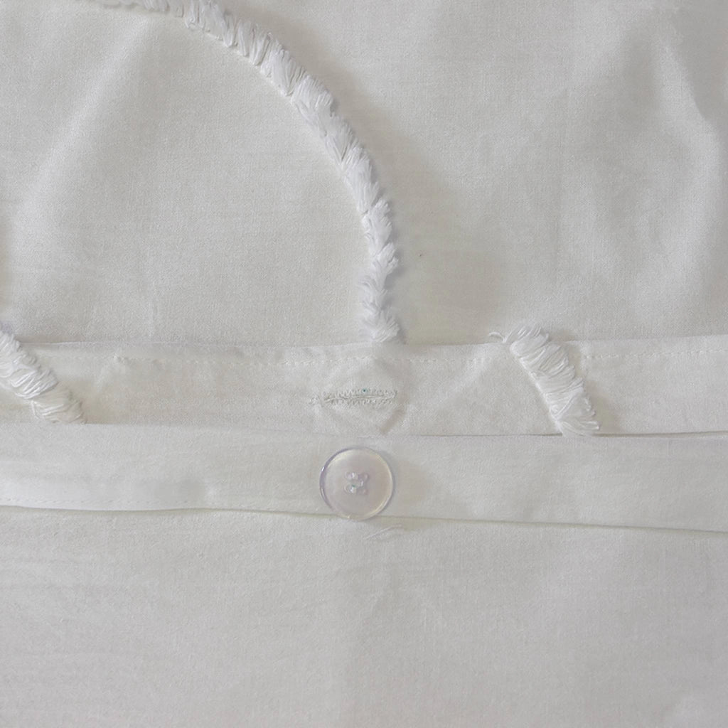 Set biancheria da letto di cotone bianco, 2 posti