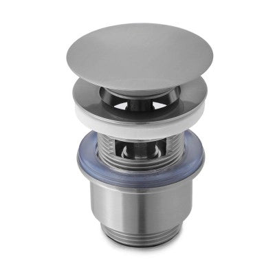 Set miscelatori lavabo e bidet acciaio spazzolato e piletta click-clack  York