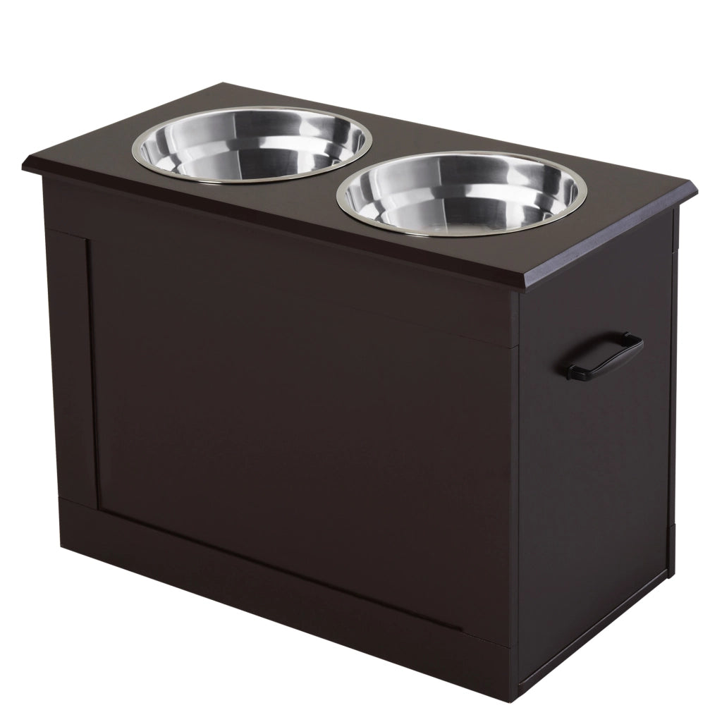 Ciotola per Cani e Gatti Sollevata ¨C Minimal ¨C Legno Chiaro 60x30x41 cm