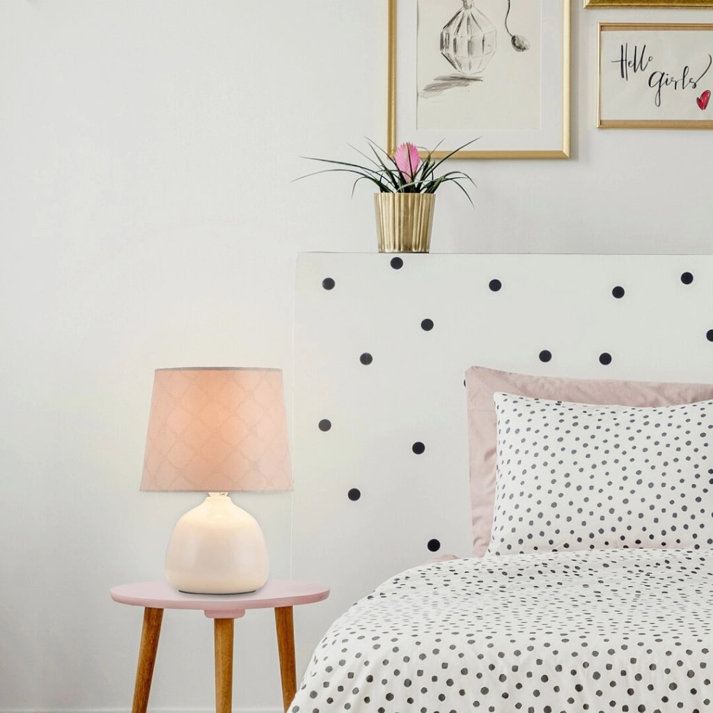 Lampada da comodino beige E14 Ellie 4380 Rabalux ceramica