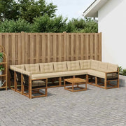 Set di divani da esterno con cuscino 11 pcs Naturale e Beige 3382257