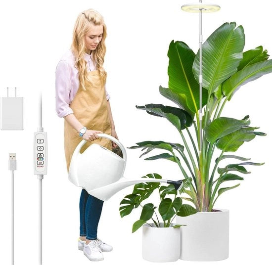 Lampada per piante 72 led 5V 2A con spettro completo presa EU - timer automatico - 10 livelli di luminosità - 3 modalità di illuminazione - altezza 30-59 cm - 1 pezzo Lampada per crescita