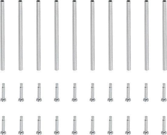 Set completo per la riparazione della cintura oraria composto da 10 tubi in acciaio inossidabile 20x1mm, steli di regolazione, clip, chiodi e fermaglio.