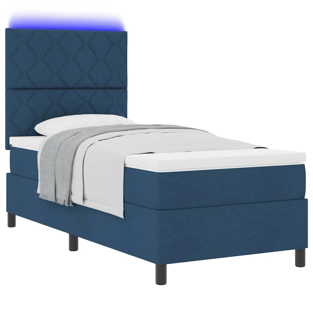 Letto a molle con materasso Blu 90 x 190 cm Tessuto 3342913
