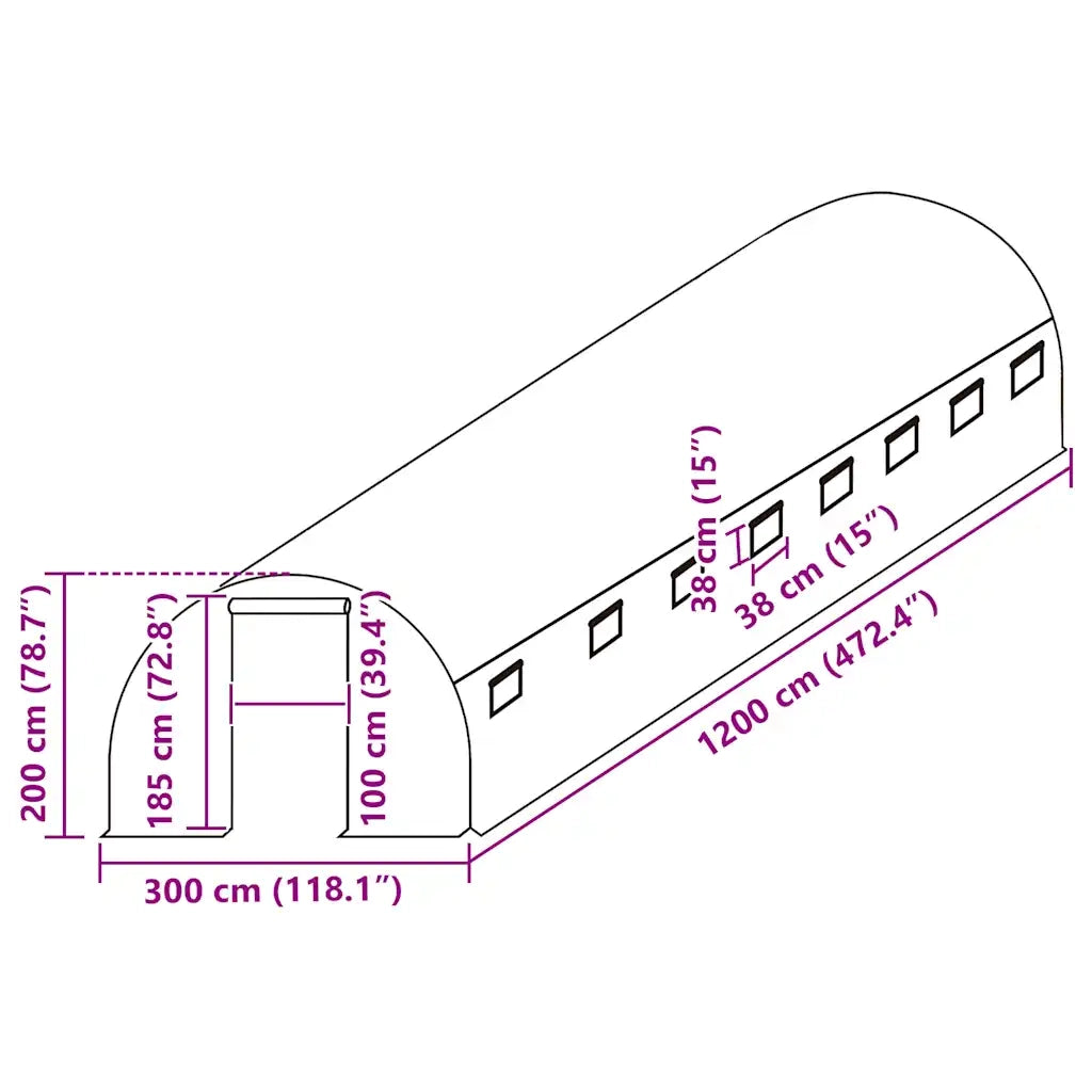 Telo di Ricambio per Serra (36 m2) 3x12x2 m Trasparente CFW2576772