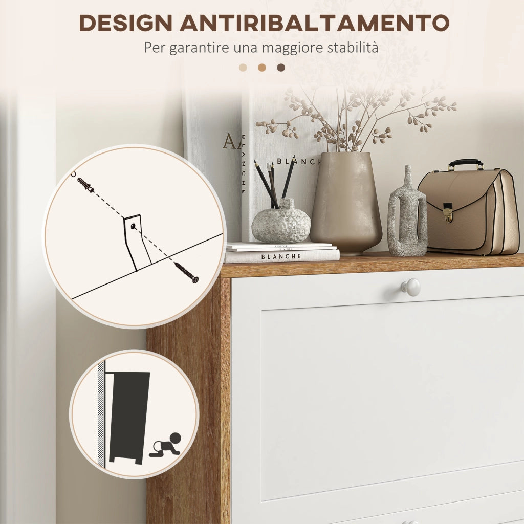 Scarpiera con 3 Ripiani Regolabili ¨C Minimal ¨C 60x24.5x75.5 cm