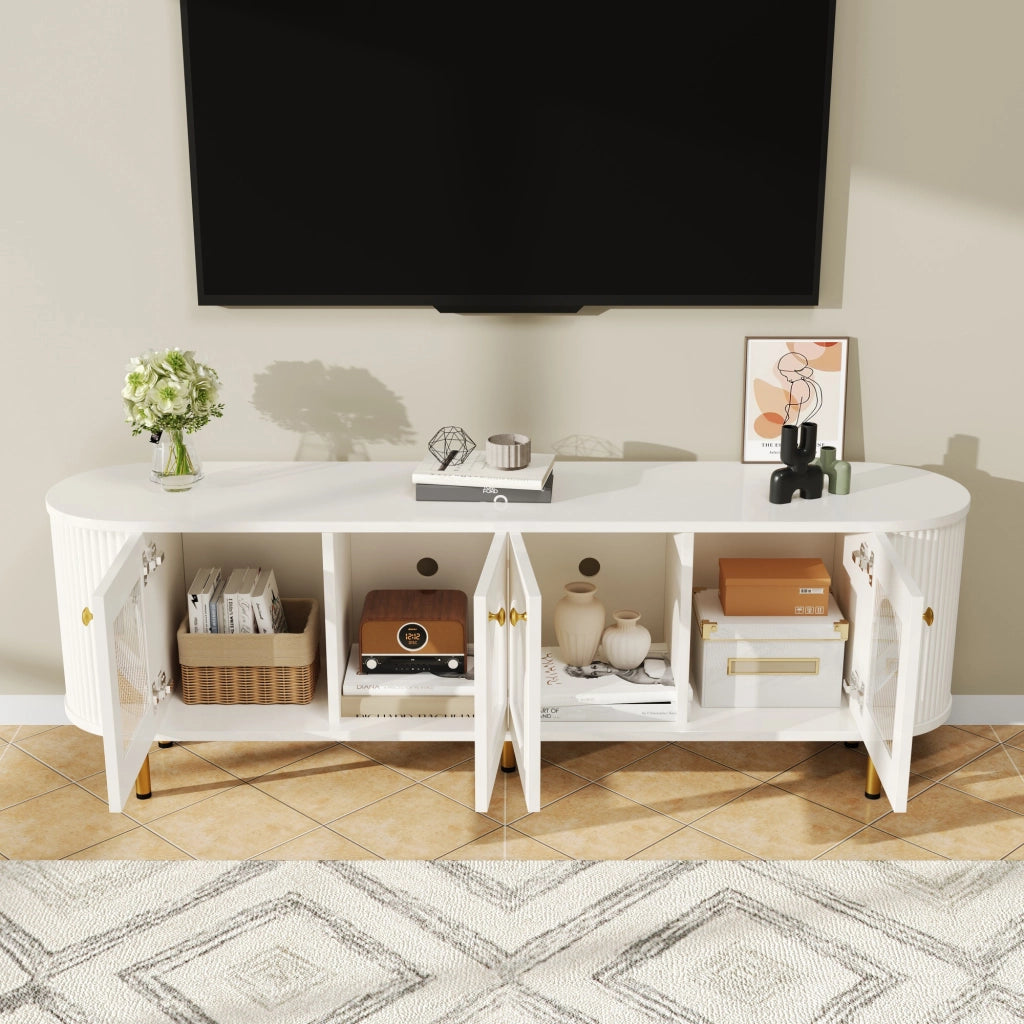 TV-Schrank Bianco+Oro in MDF Lunghezza 170 cm