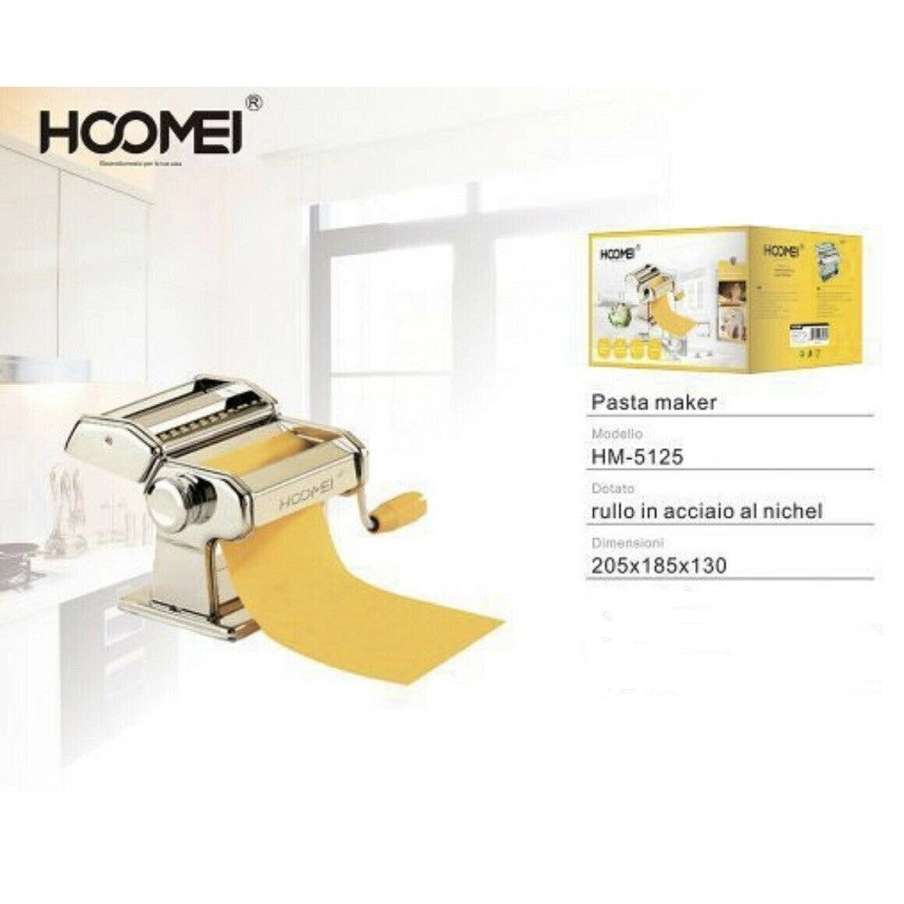 Trade Shop - Macchina Per La Pasta Fresca In Casa Cucina Hm5125 In Acciaio Nichel Pasta Maker -