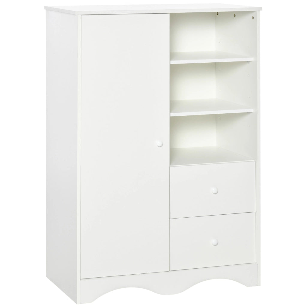 Armadio con Ante, 5 Ripiani, 3 Nicchie e 2 Cassetti ¨C Minimal ¨C Bianco