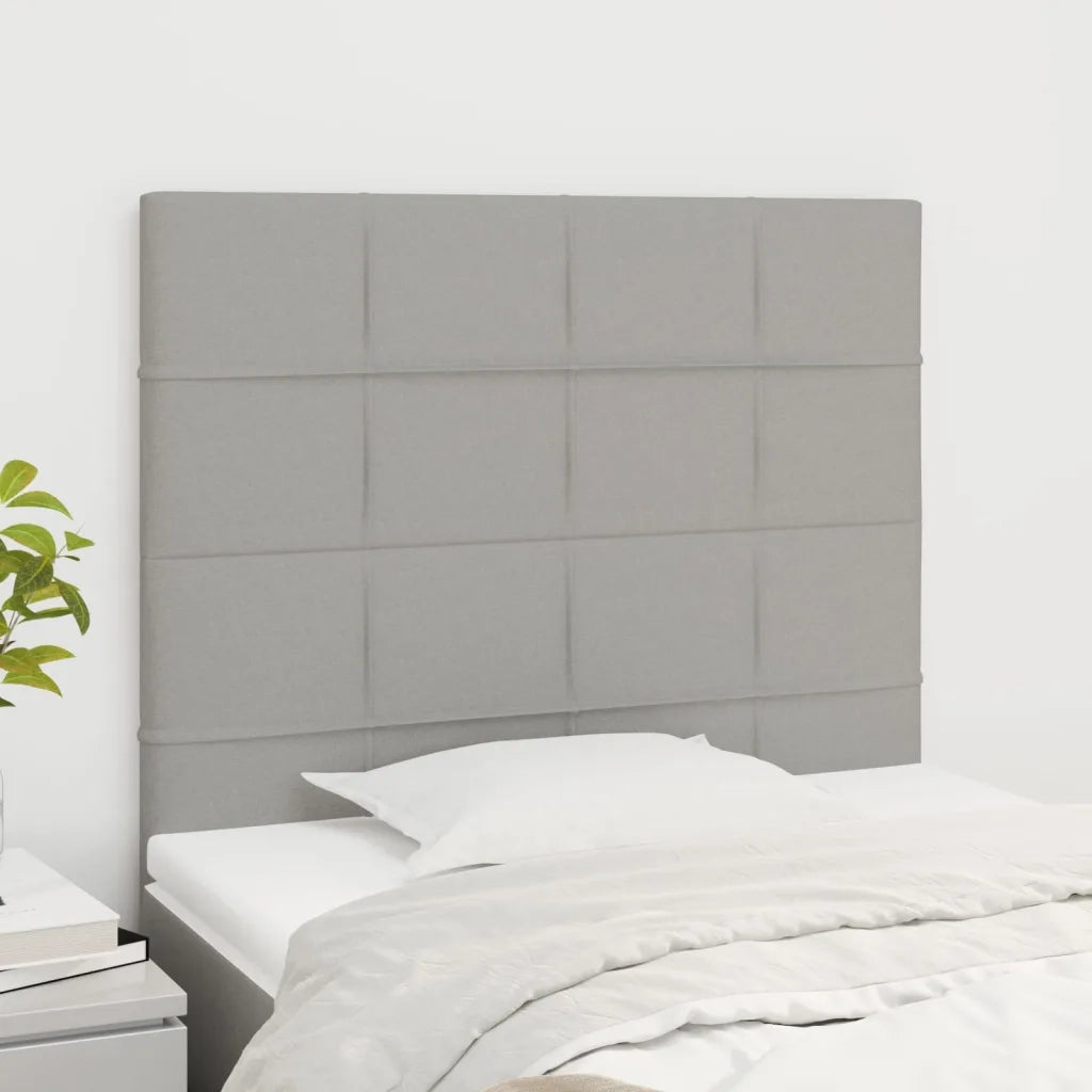 Testiera | Testata Grigio Chiaro 90x5x118/128 cm Tessuto