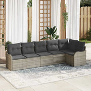 Set Divano da Giardino 6 pcs Grigio chiaro polyrattan 3354391